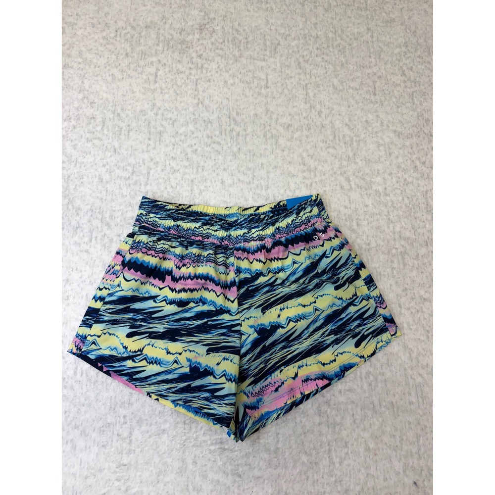 DSG Girls Mid-Rise Stride Shorts Graffiti Vibrations Multi Blue Pink Yellow L